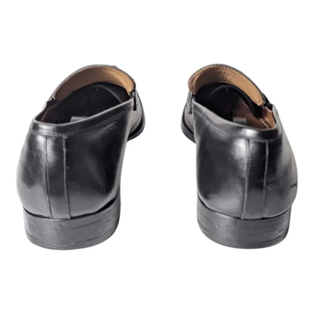 MAGNANNI Black Leather Bit Loafer Size 11.5M